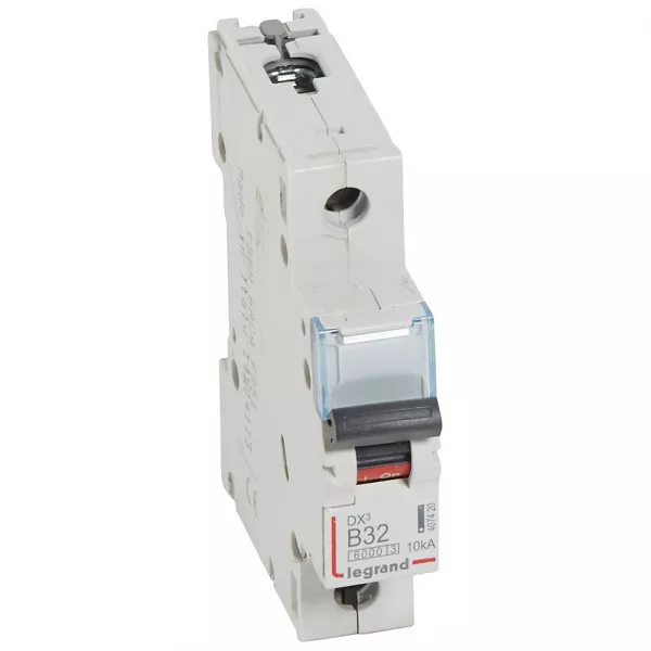 legrand-disj. dx�6000 10ka arriv�e haute/d�part bas � vis 32a -courbe b -1 module (407420)