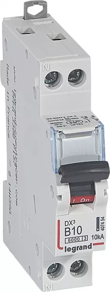 legrand-disj. dx�6000 10ka arriv�e haute/d�part bas � vis u+n 230v~ 10a courbe b -1 mod (407454)