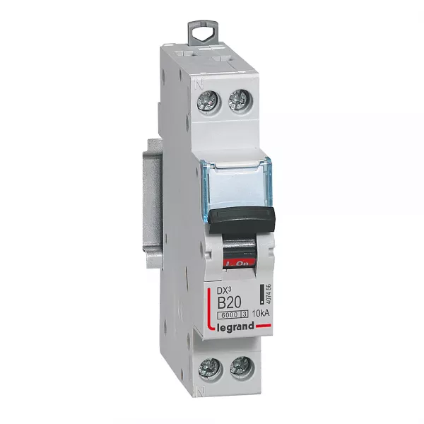 legrand-disj. dx�6000 10ka arriv�e haute/d�part bas � vis u+n 230v~ 20a courbe b -1 mod (407456)