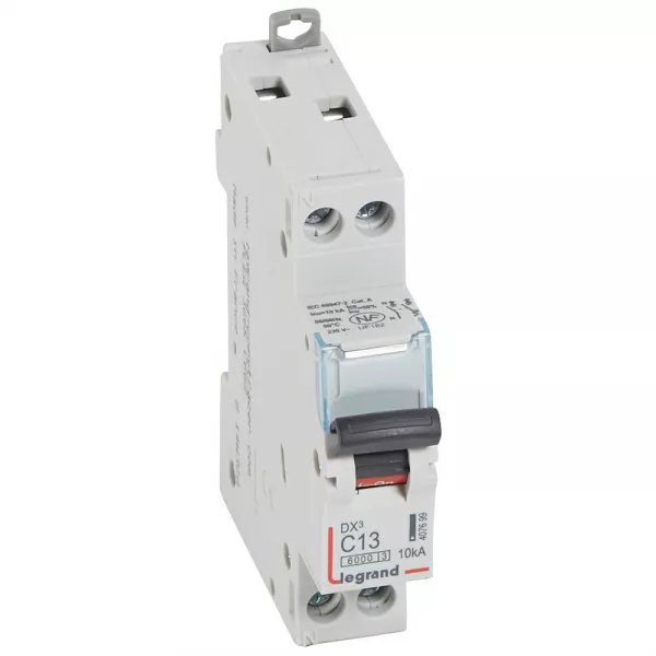 legrand-disj. dx�6000 10ka arriv�e haute/d�part bas vis u+n 230v~ 13a courbe c -1 mod (407699)