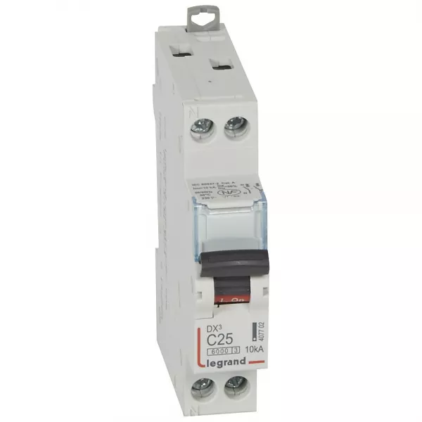 legrand-disj. dx�6000 10ka arriv�e haute/d�part bas vis u+n 230v~ 25a courbe c -1 mod (407702)