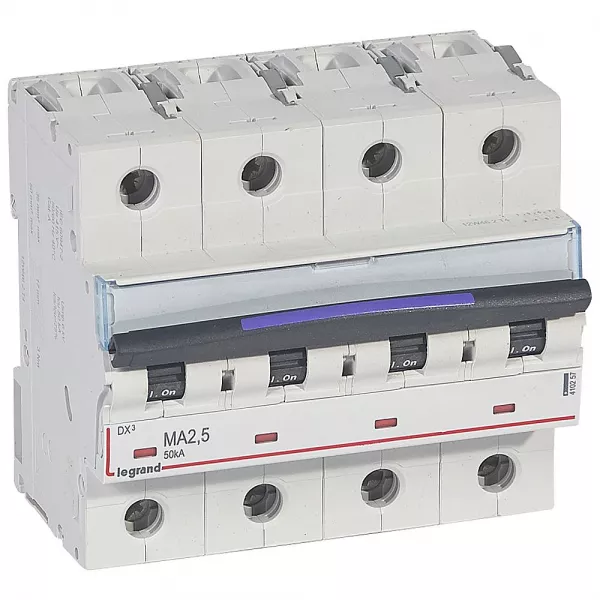 legrand-disj. magn�tique seul dx�-m 50ka arriv�e haute/d�part bas � vis 2,5a 6 modules (410257)