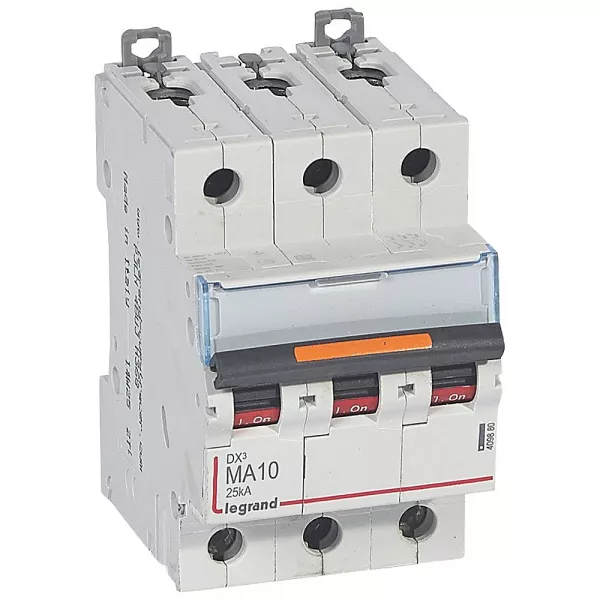 legrand-disj. magn�tique seul dx� ma 25ka arriv�e haute/d�part bas � vis 10a -3 modules (409880)