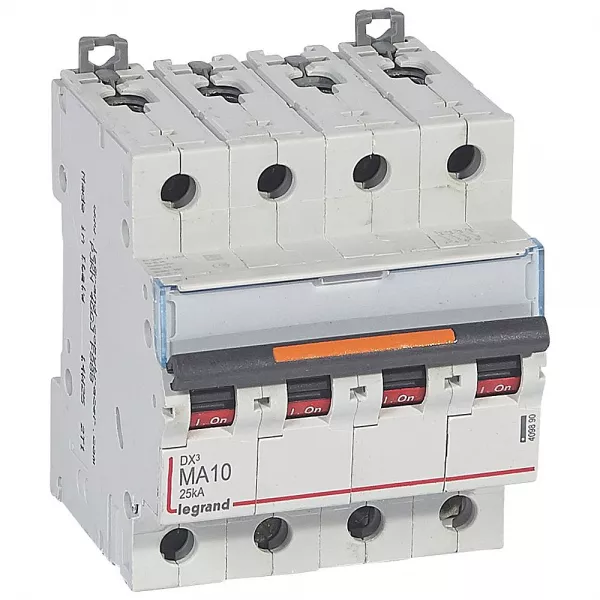 legrand-disj. magn�tique seul dx� ma 25ka arriv�e haute/d�part bas � vis 10a -4 modules (409890)