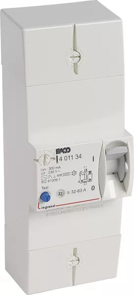 legrand-disjoncteur bipolaire diff�rentiel de protection 300ma - 63a (401134)