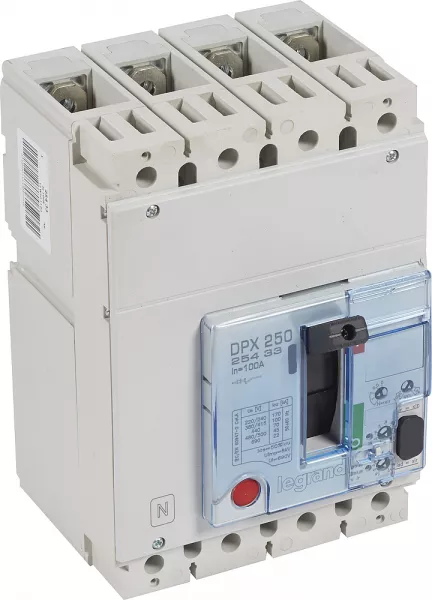 legrand-disjoncteur boitier moul� �lectronique dpx250-l pouvoir de coupure 100ka 4p 100a (025433)