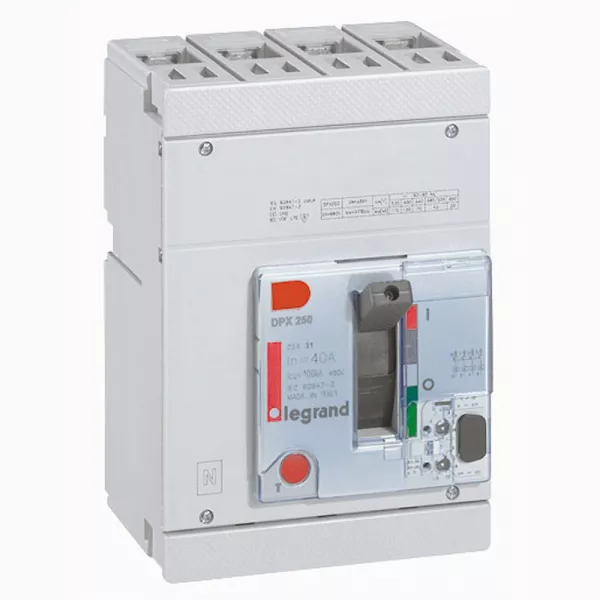 legrand-disjoncteur boitier moul� �lectronique dpx250-l pouvoir de coupure 100ka 4p 40a (025431)
