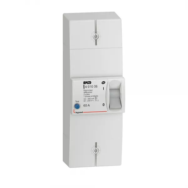 legrand-disjoncteur branchement enedis 2p diff�rentiel 500ma s�lectif 60a non r�glable (401006)