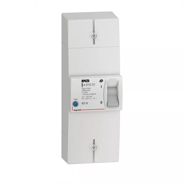 legrand-disjoncteur branchement enedis bipolaire diff�rentiel 500ma 60a non r�glable (401051)