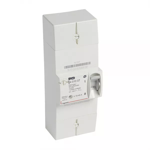 legrand-disjoncteur de branchement enedis bipolaire non diff�rentiel - 45a (401007)