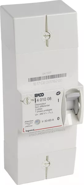 legrand-disjoncteur de branchement enedis bipolaire non diff�rentiel - 60a (401008)