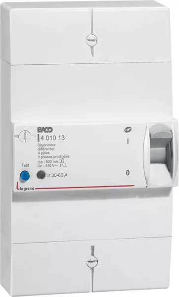 legrand-disjoncteur de branchement enedis t�trapolaire diff�rentiel 500ma s�lectif - 60a (401013)