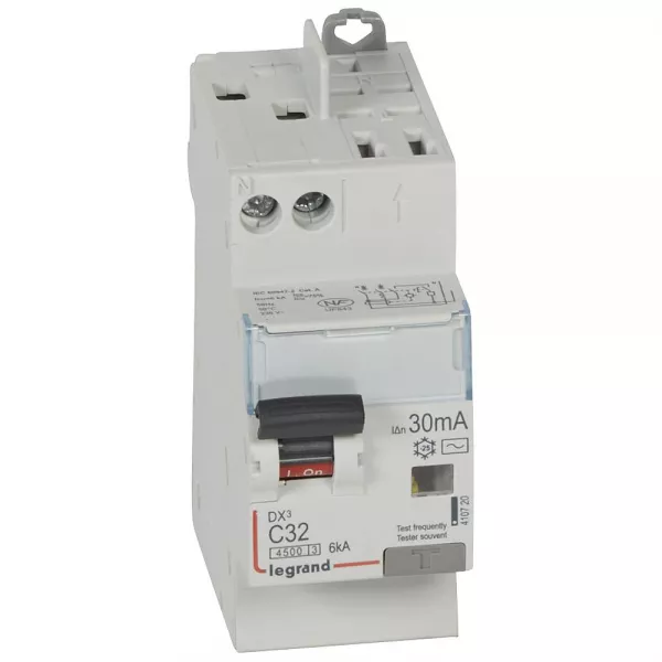 legrand-disjoncteur diff dx� 4500 - vis/auto -u+n 230v~ 32a -typeac - 30ma -courbe c -2m (410720)
