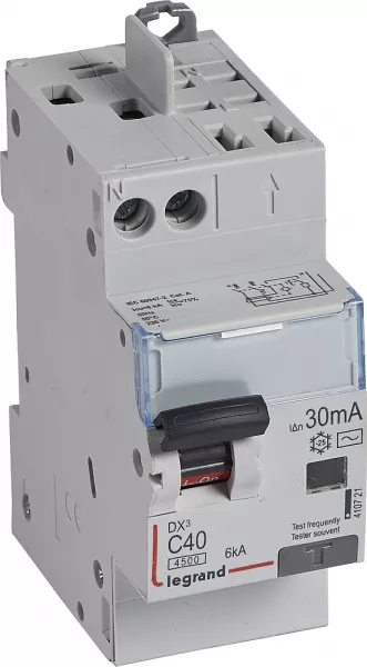 legrand-disjoncteur diff dx� 4500 - vis/auto -u+n 230v~ 40a -typeac - 30ma -courbe c -2m (410721)