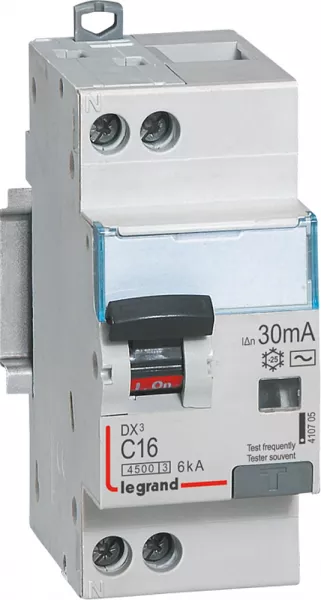 legrand-disjoncteur diff dx� 4500 - vis/vis -u+n 230v~ 16a - typeac -30ma -courbe c - 2m (410705)