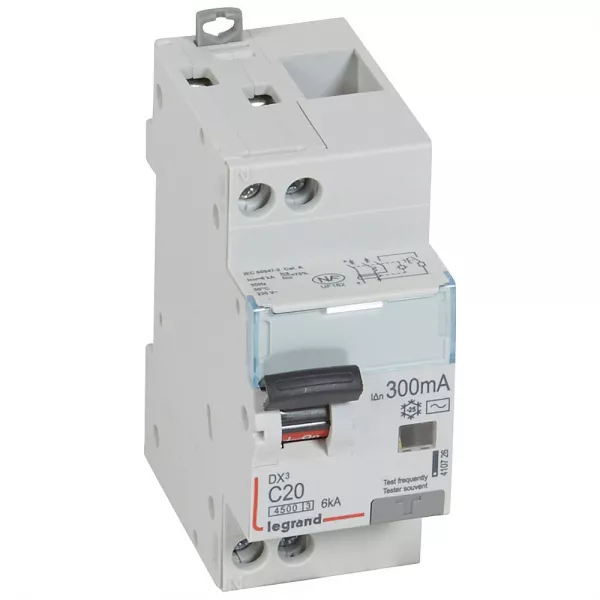 legrand-disjoncteur diff dx� 4500 - vis/vis -u+n 230v~ 20a -typeac -300ma -courbe c - 2m (410726)