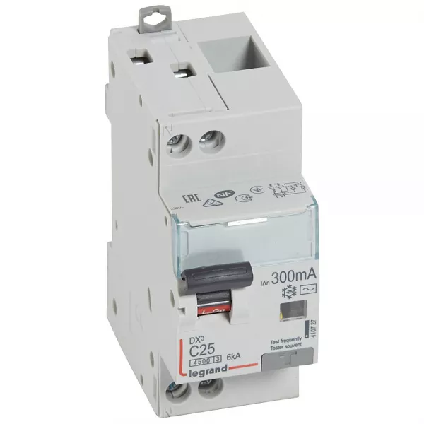 legrand-disjoncteur diff dx� 4500 - vis/vis -u+n 230v~ 25a -typeac -300ma -courbe c - 2m (410727)