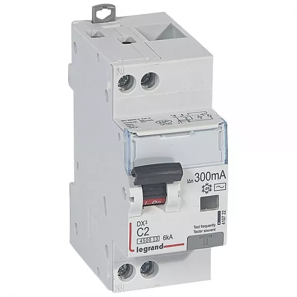 legrand-disjoncteur diff dx� 4500 - vis/vis -u+n 230v~ 2a - typeac -300ma -courbe c - 2m (410722)
