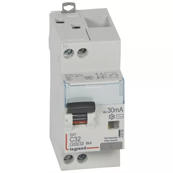 legrand-disjoncteur diff dx� 4500 - vis/vis -u+n 230v~ 32a - typeac -30ma -courbe c - 2m (410708)