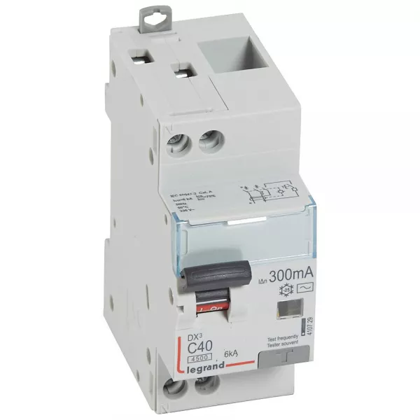 legrand-disjoncteur diff dx� 4500 - vis/vis -u+n 230v~ 40a -typeac -300ma -courbe c - 2m (410729)