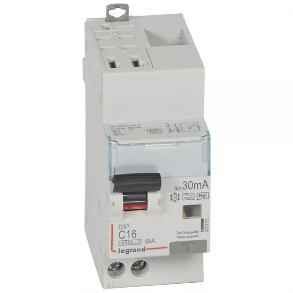 legrand-disjoncteur diff dx� 4500 -auto/vis- u+n 230v~ 16a- typef-30ma -courbe c - 2m (410761)