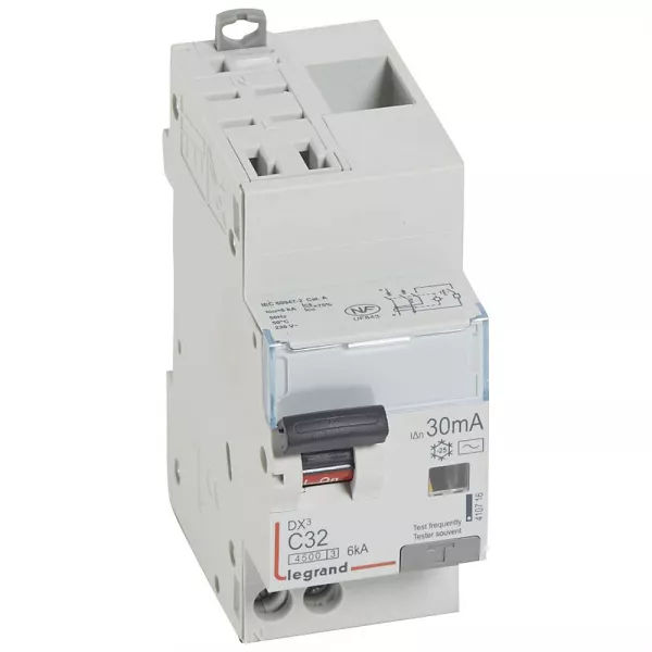 legrand-disjoncteur diff dx� 4500 -auto/vis -u+n 230v~ 32a - typeac - 30ma -courbe c -2m (410716)