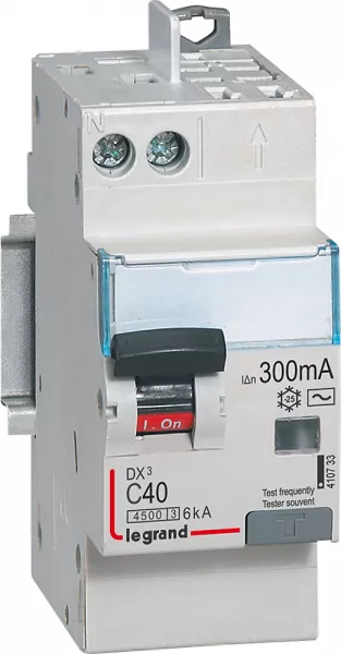 legrand-disjoncteur diff dx� 4500 -vis/auto -u+n 230v~ 40a -typeac - 300ma -courbe c -2m (410733)