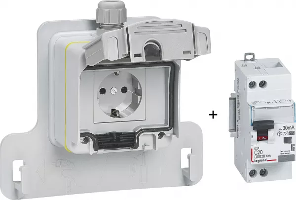 legrand-disjoncteur diff dx� 4500 -vis/vis- u+n 230v~ 20a- typef-30ma -courbe c - 2m (410754)