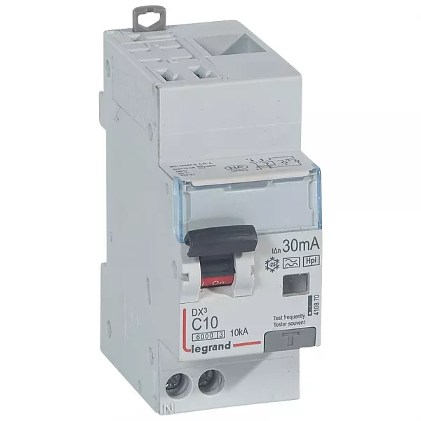 legrand-disjoncteur diff dx� 6000 -auto/vis-u+n 230v~-10a -typef-30ma-courbe c - 2m (410870)