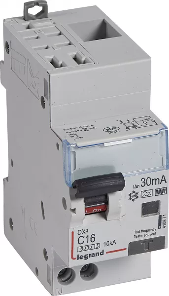 legrand-disjoncteur diff dx� 6000 -auto/vis-u+n 230v~-16a -typef-30ma-courbe c - 2m (410871)