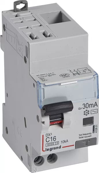 legrand-disjoncteur diff dx� 6000 -auto/vis-u+n 230v~-16a-typeac-30ma-courbe c - 2 mod (410801)
