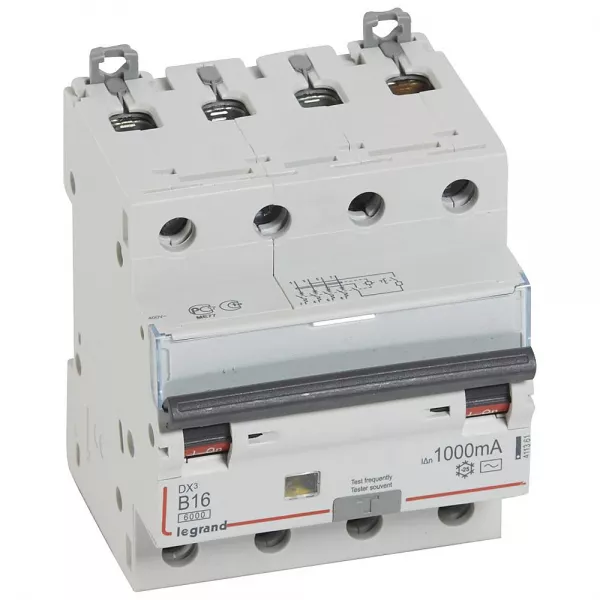 legrand-disjoncteur diff dx� 6000 -vis- 4p 400v~ -16a - typeac 1000ma - courbe b - 4m (411361)