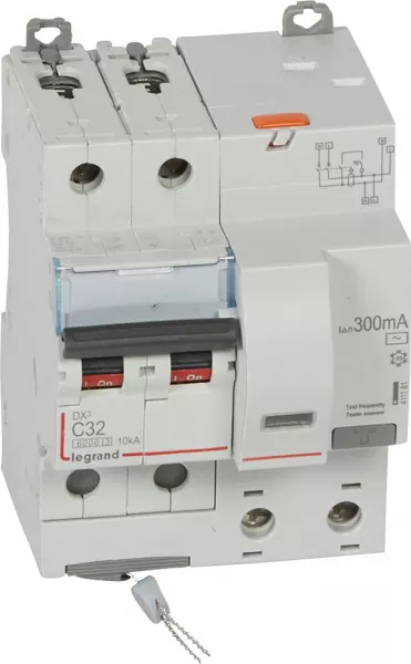 legrand-disjoncteur diff dx� 6000 -vis/auto-2p 230/400v~-30a-typeac-300ma-courbec - 4mod (411181)