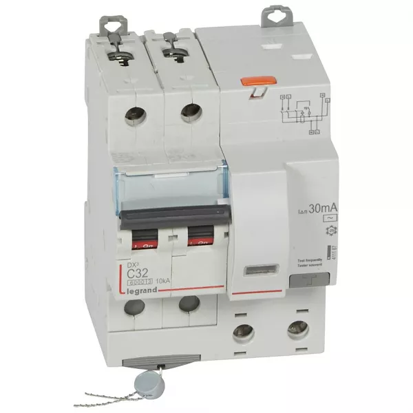 legrand-disjoncteur diff dx� 6000 -vis/auto-2p 230/400v~-32a-typeac-30ma-courbe c - 4m (411167)