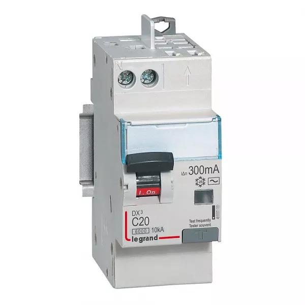 legrand-disjoncteur diff dx� 6000 -vis/auto-u+n 230v~-20a-typeac-300ma courbe c - 2m (410834)