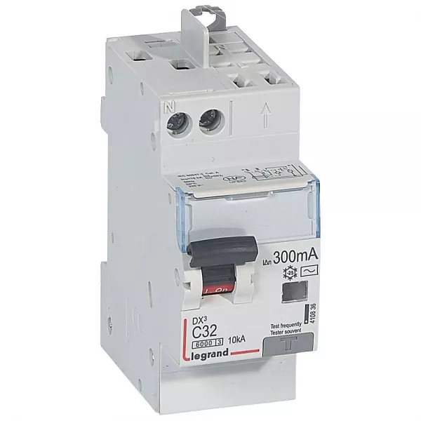 legrand-disjoncteur diff dx� 6000 -vis/auto-u+n 230v~-32a-typeac-300ma courbe c - 2m (410836)