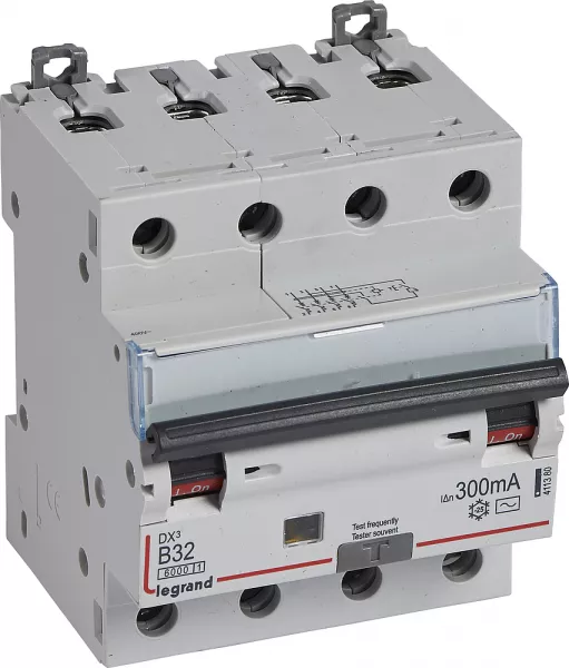 legrand-disjoncteur diff dx� 6000 -vis/vis- 4p 400v~32a - typeac -300ma - courbe b -4 m (411380)