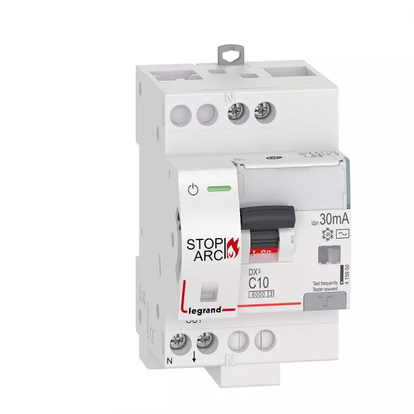 legrand-disjoncteur diff. dx� stop arc 4500 arriv�e/d�part vis 1p+n 10a 30ma courbe c (415950)