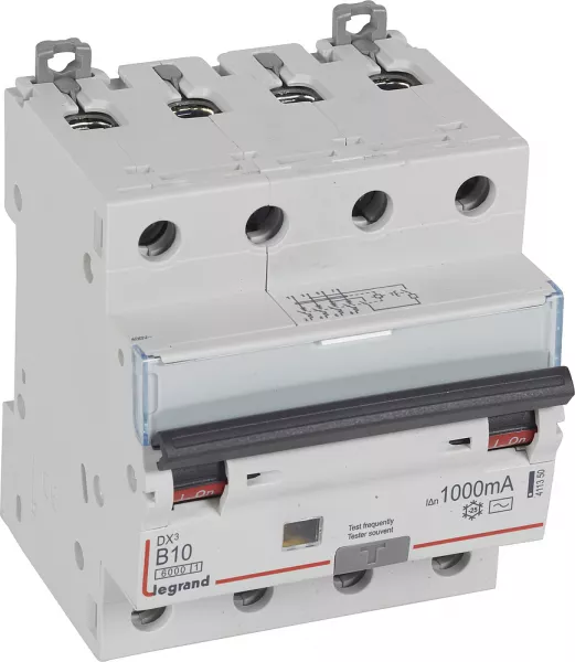 legrand-disjoncteur diff�rentiel dx�6000 vis 4p 400v~ 10 a type ac 1000ma 10ka courbe b (411350)