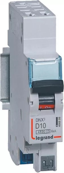 legrand-disjoncteur dnx� 4500 - auto/auto - u+n 230v~ 10a - 4,5ka - courbe d - 1 module (406808)