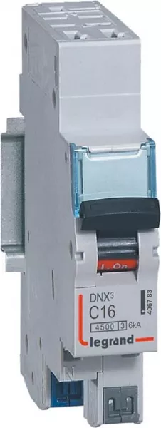 legrand-disjoncteur dnx� 4500 - auto/auto - u+n 230v~ 16a - 4,5ka - courbe c - 1 module (406783)