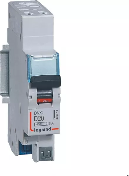 legrand-disjoncteur dnx� 4500 - auto/auto - u+n 230v~ 20a - 4,5ka - courbe d - 1 module (406810)