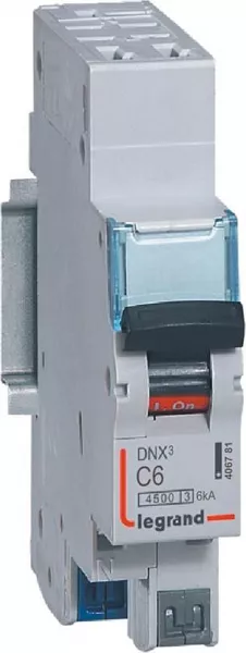 legrand-disjoncteur dnx� 4500 - auto/auto - u+n 230v~ 6a - 4,5ka - courbe c - 1 module (406781)