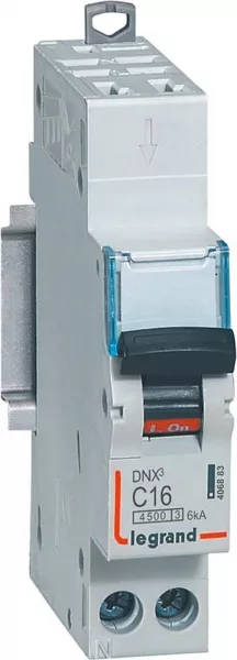 legrand-disjoncteur dnx� 4500 - auto/vis - u+n 230v~ 16a - 6ka - courbe c - 1 module (406883)