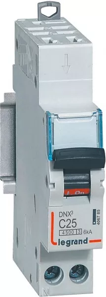 legrand-disjoncteur dnx� 4500 - auto/vis - u+n 230v~ 25a - 4,5ka - courbe c - 1 module (406785)