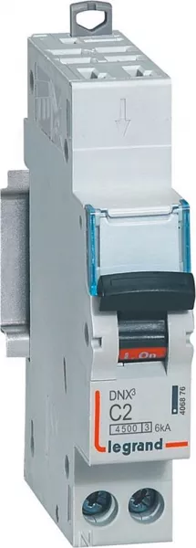 legrand-disjoncteur dnx� 4500 - auto/vis - u+n 230v~ 2a - 6ka - courbe c - 1 module (406876)