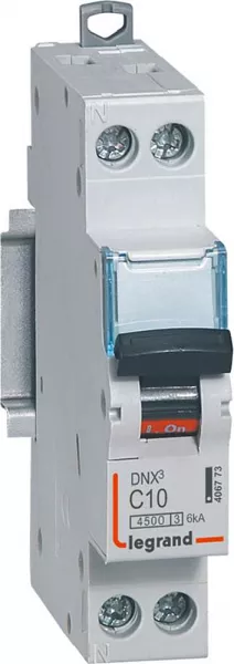 legrand-disjoncteur dnx� 4500 - vis/vis - u+n 230v~ 10a - 4,5ka - courbe c - 1 module (406773)