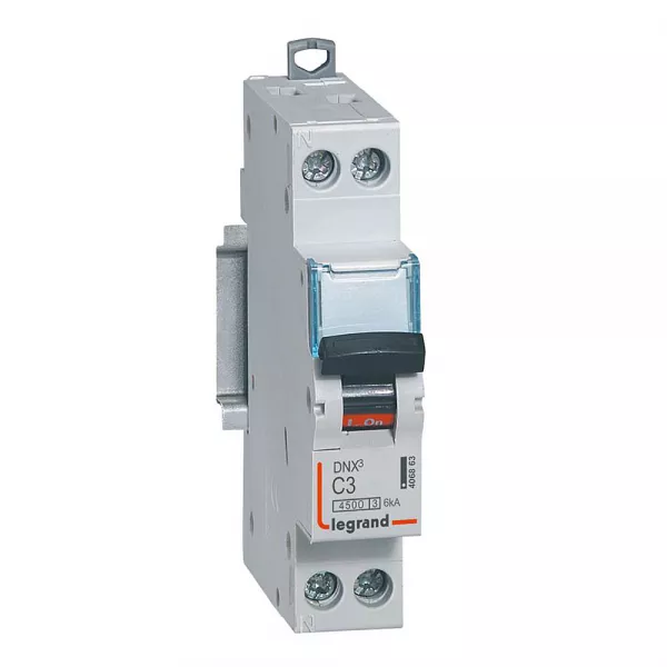 legrand-disjoncteur dnx� 4500 - vis/vis - u+n 230v~ 3a - 6ka - courbe c - 1 module (406863)