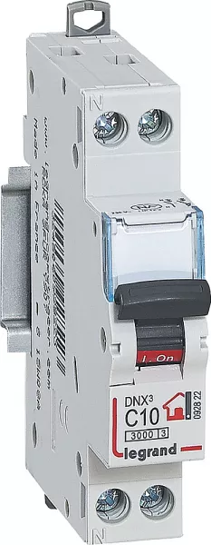 legrand-disjoncteur dnx� phase + neutre 10a - bornes � vis - 1 module (092822)