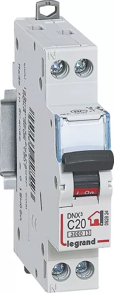 legrand-disjoncteur dnx� phase + neutre 20a - bornes � vis - 1 module (092824)
